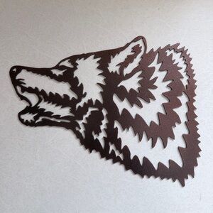 Brown Metal Wolf Wall Art